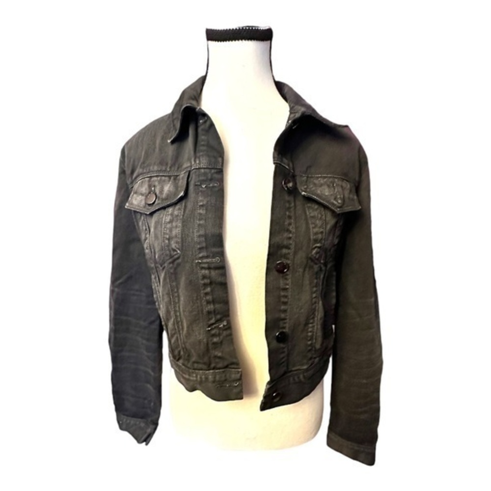 NWOT J Brand Vintage Black Grey Wash Denim Jean Jacket size Small
